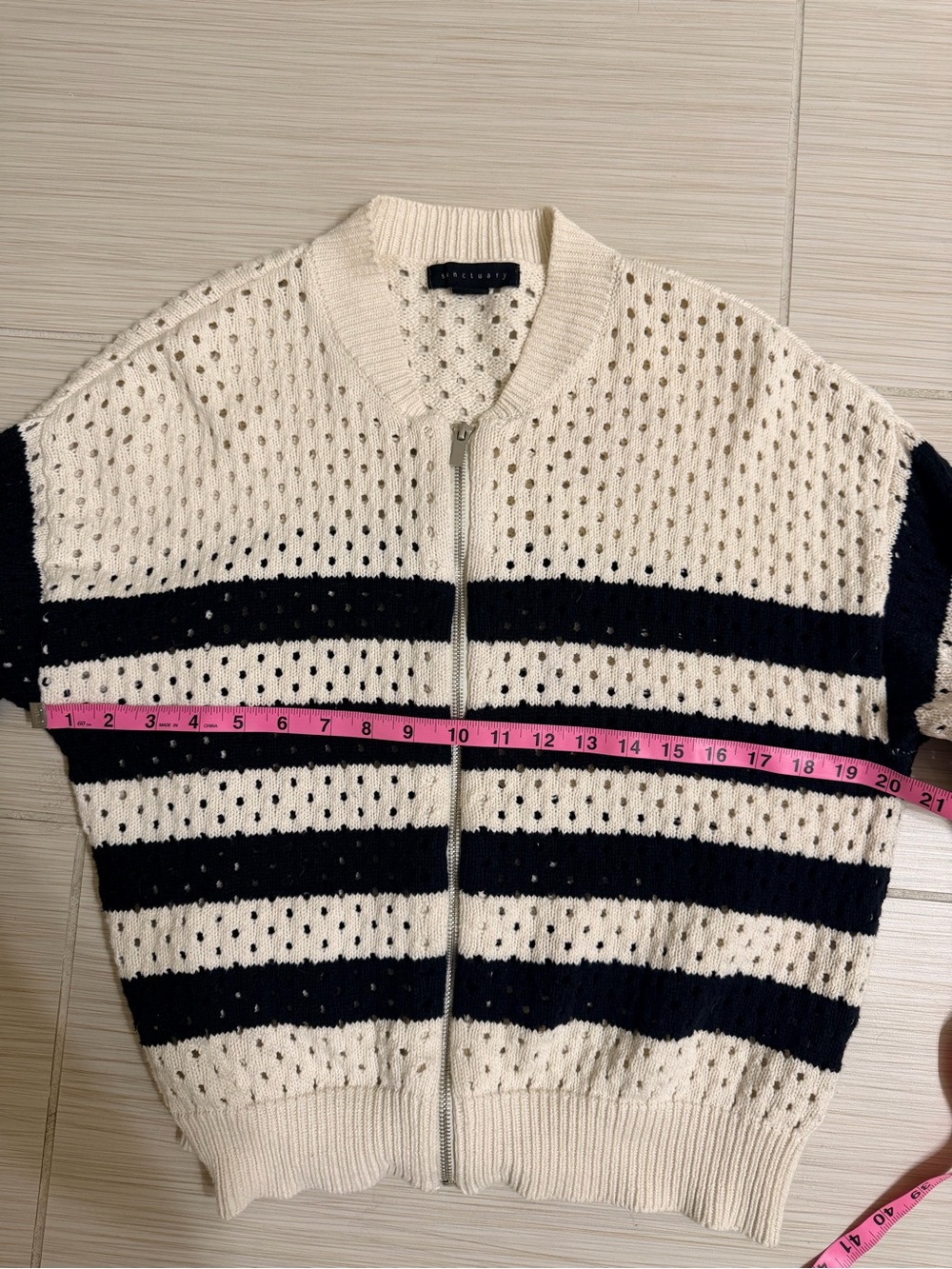 Striped Zip-Up Cardigan - Picture 3 of 4